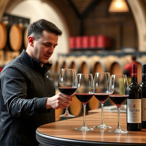 Cata de vinos en una bodega de Rioja con un experto sumiller