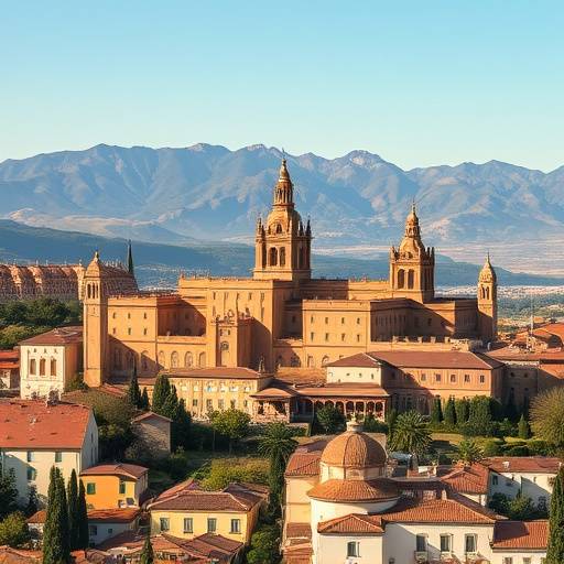 La Alhambra de Granada con la Sierra Nevada al fondo en un d&iacute;a claro